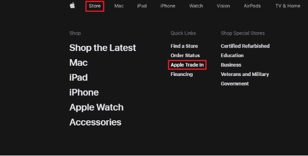 Go to the Apple Trade-in option.