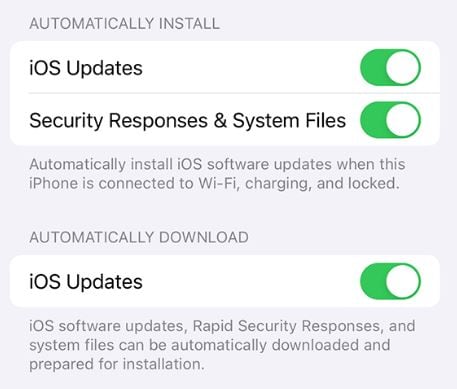 automatic ios updates