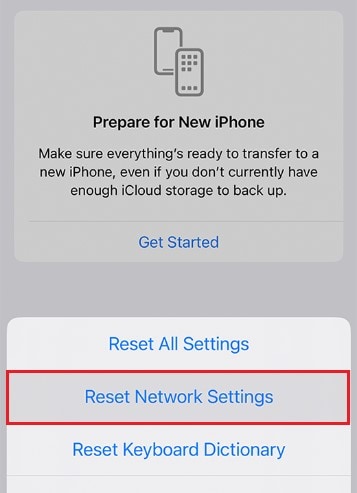 reset network settings