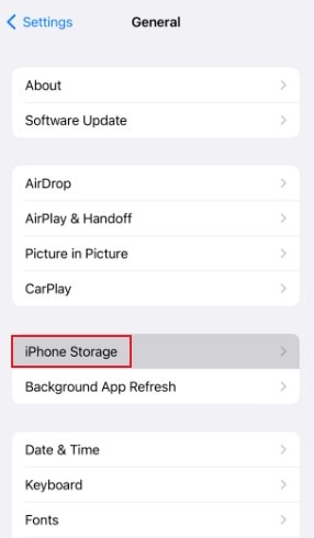 iphone storage settings