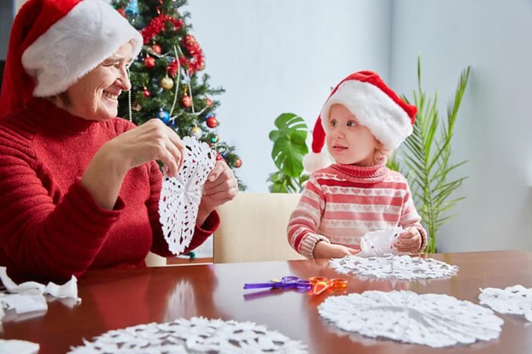 grandmother and granddaughter christmas