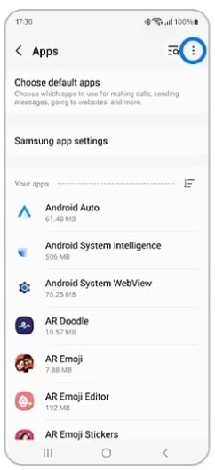 android app settings interface