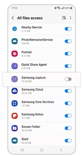 enable samsung capture