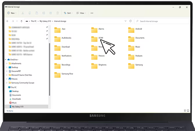 PC files phone internal storage