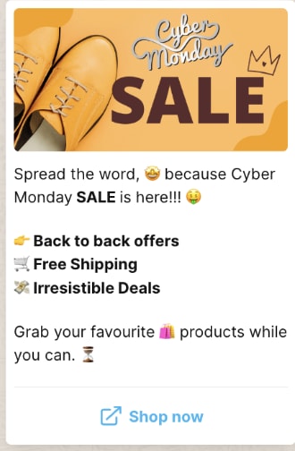 WhatsApp Cyber Monday Sale Template 