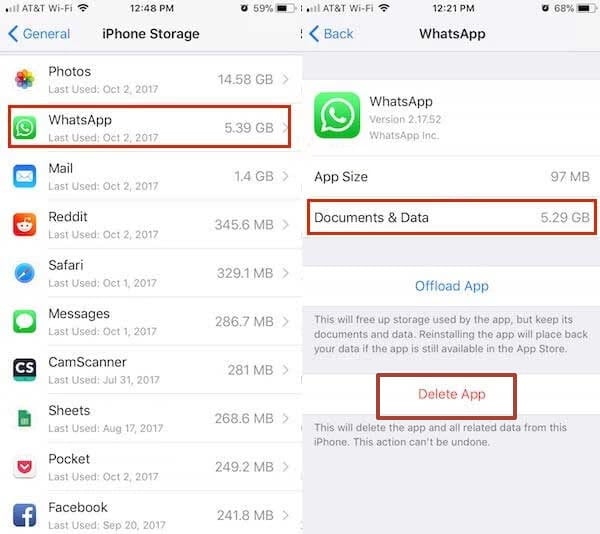 Delete WhatsApp Application.