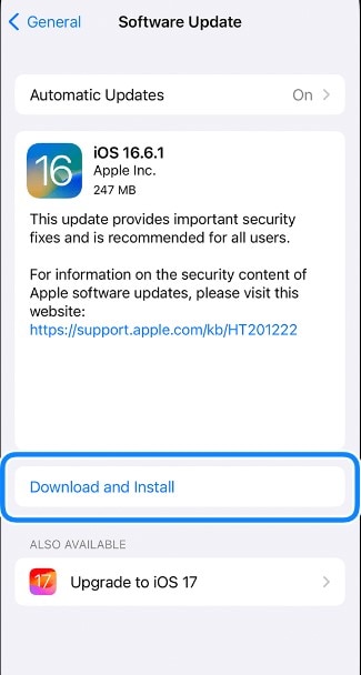 download and install ios update