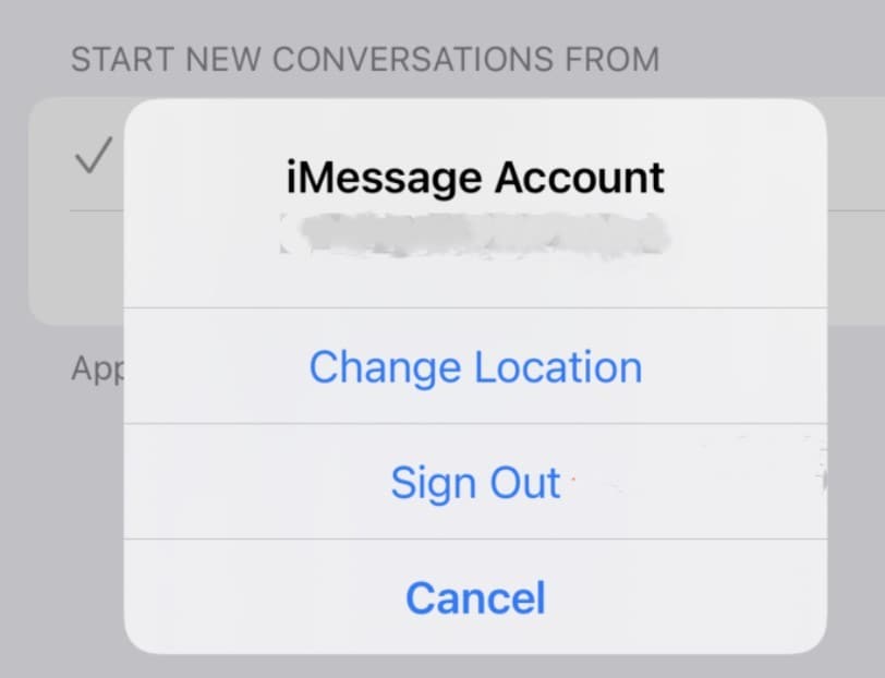 sign out imessage account