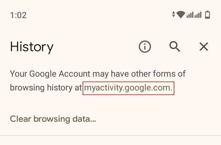 google my activity