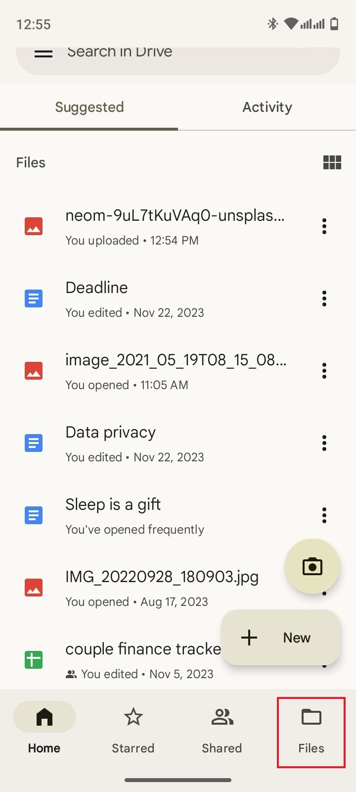 google drive files