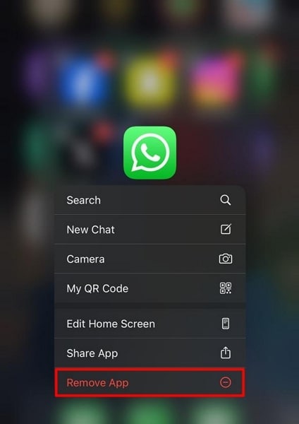 uninstall whatsapp on ios