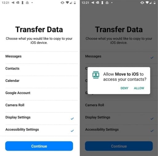 continue transferring the data