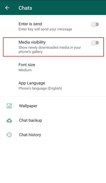 change media visibility settings