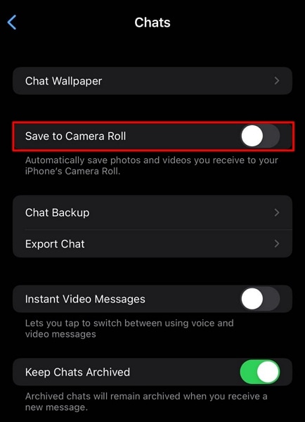 stop saving photos ios