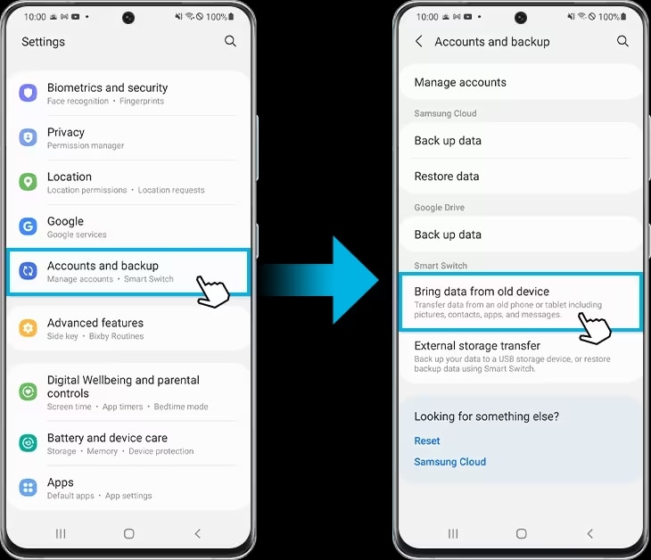 samsung smart switch options