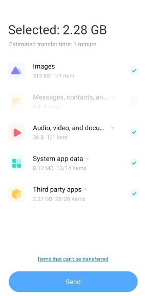 send files using mi mover