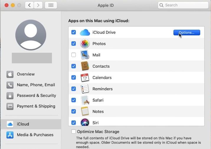 Turn on the iCloud on MacBook