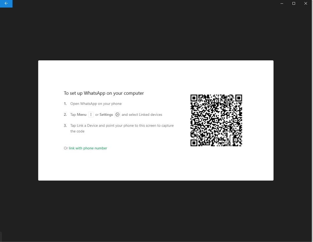 whatsapp computer qr code screen