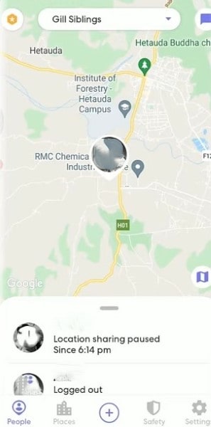 location sharing paused on life360