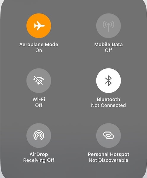 airplane mode ios