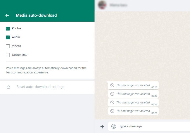 Media auto-download feature on WhatsApp.