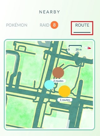 routes tab pokemon go