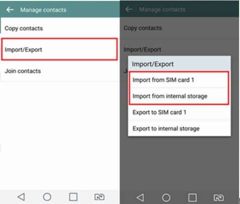 Export Contacts as vcf File