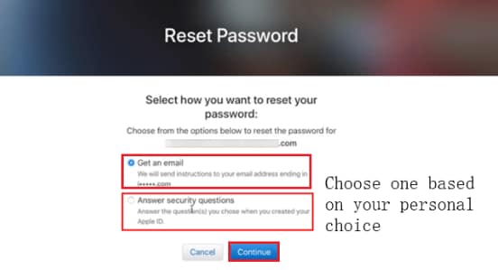 reset password