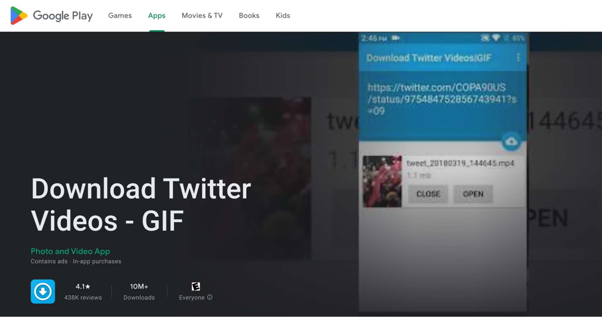 Download Twitter Videoa Playstore