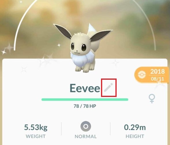 eevee summary screen