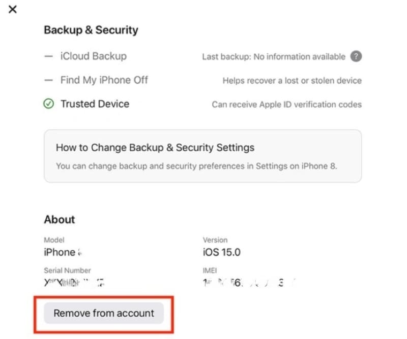 remove device from icloud account