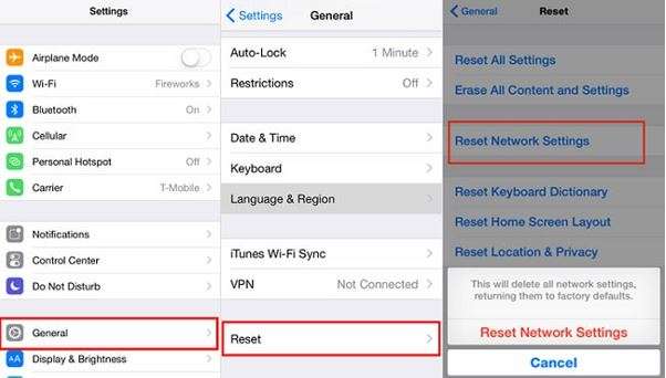 Reset network settings