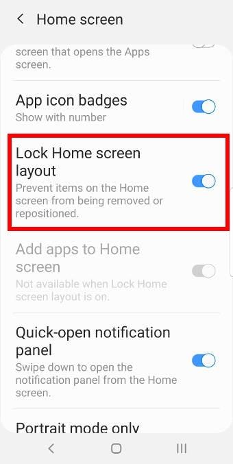 Lock Home Screen Layout