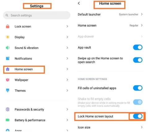 Unlocking Home Screen in Redmi