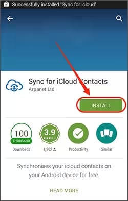 Using the Sync for iCloud Contacts App to backup android to icloud