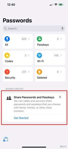 password manager password sharing