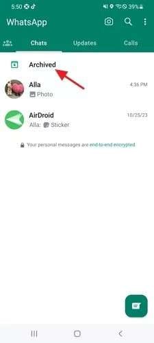 View Archive Chat on Android