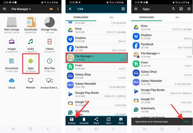 backup apps with file manager