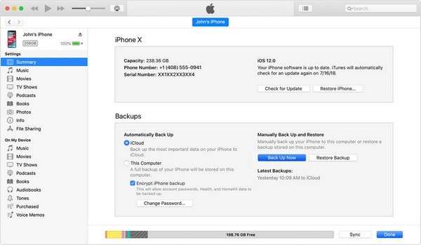 restore whatspp using itunes