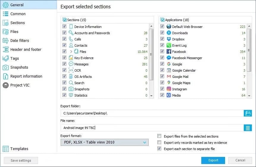 Oxygen Forensics Detective operating interface