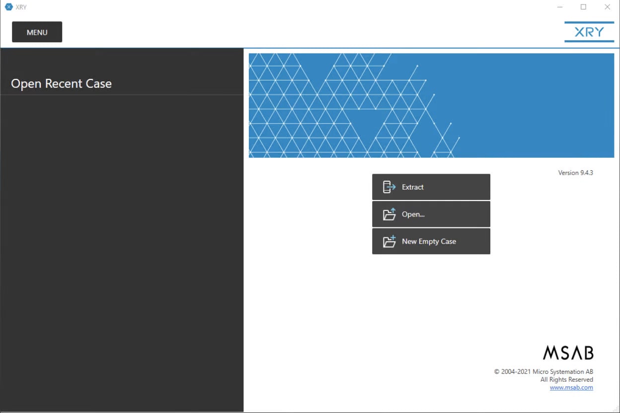 MSAB XRY forensic software user interface.