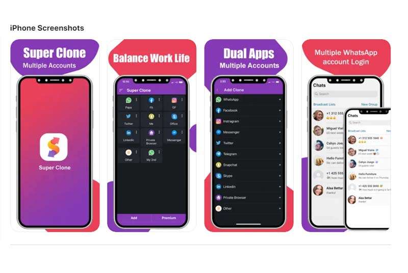 Super Clone app to clone WhatsApp.