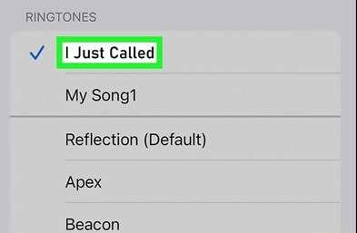 set your new ringtone