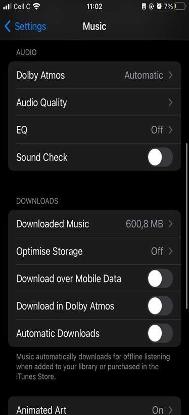 equalizer setting in iphone