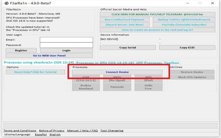 Connect device to F3arra1n