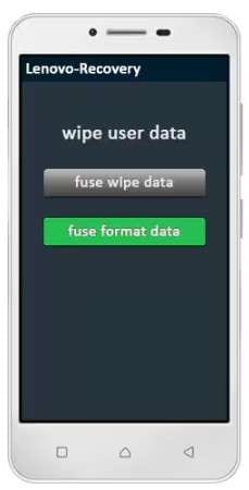 fuse format data to unlock lenovo a1000