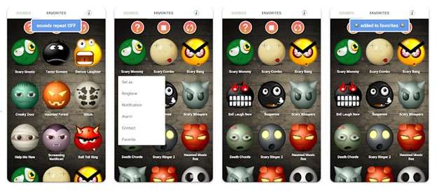 scary ringtones user interface