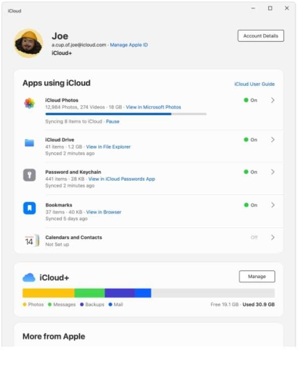 icloud app for windows 