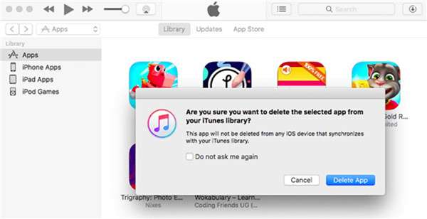 delete hidden apps on iPhone itunes 