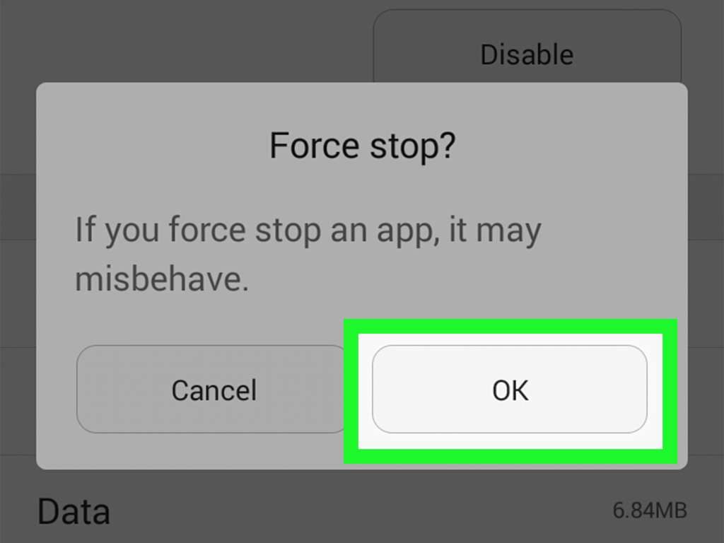 force stop phone app 